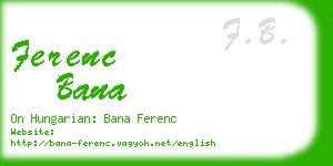 ferenc bana business card